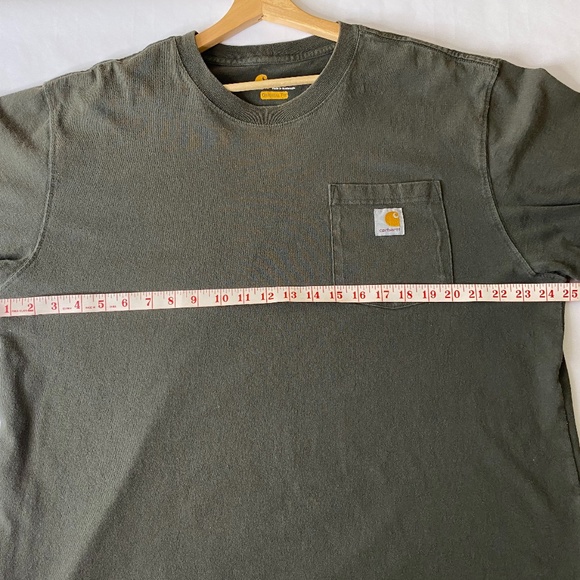 Carhartt Force Dark Moss Green Short Sleeve Relaxed Fit Pocket T Shirt Large - Picture 8 of 9